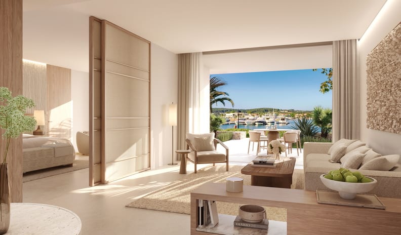 Two Bedroom Residence Private Garden Marina Front, Living Room